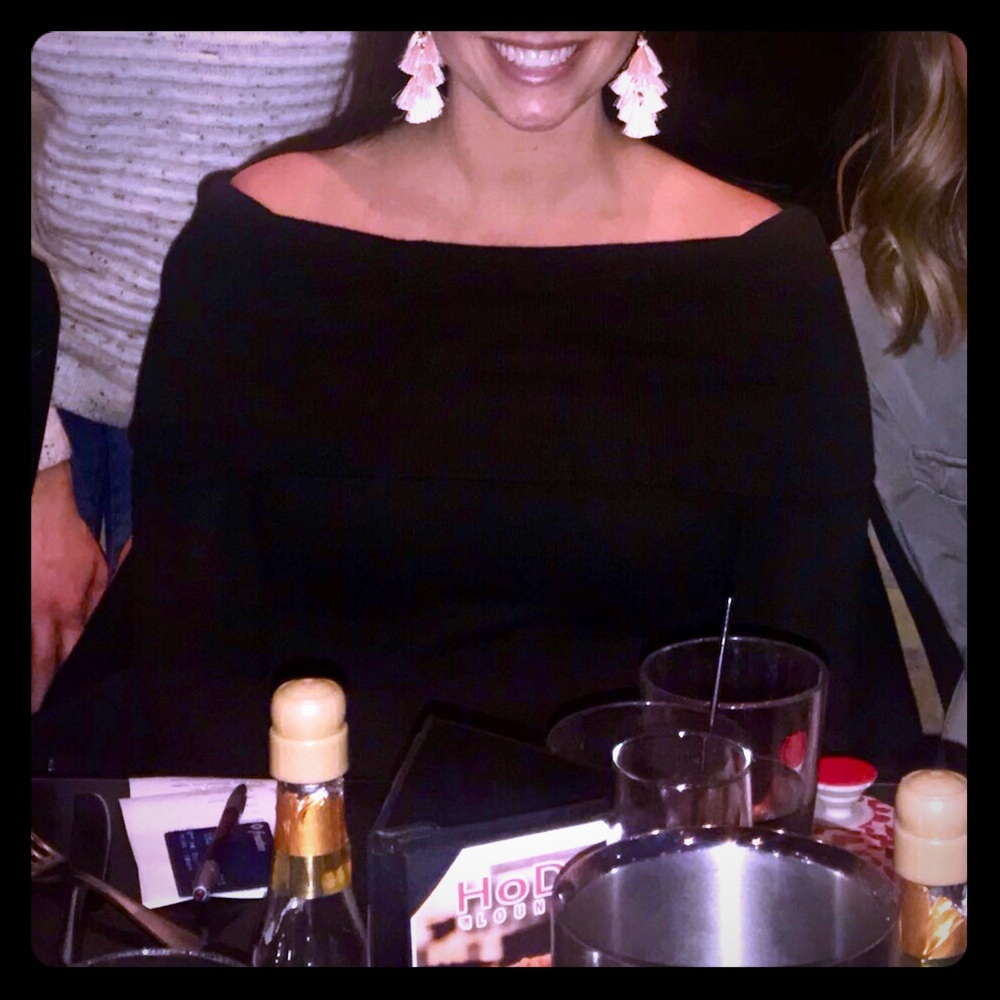 Off the shoulder black sweater